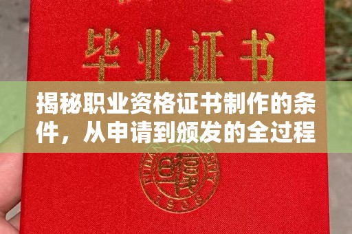 北关揭秘职业资格证书制作的条件，从申请到颁发的全过程