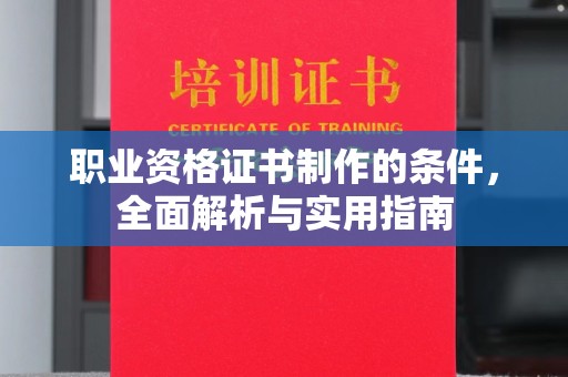崖州职业资格证书制作的条件，全面解析与实用指南